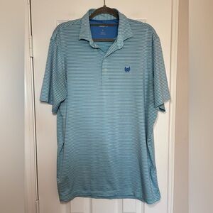 Johnnie-O Arnold Cay Blue Striped Prep-Formance Polo Shirt Men’s‎ Large